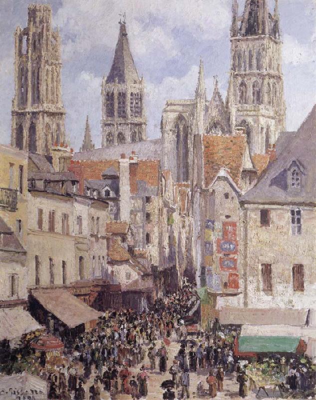 Camille Pissarro Rue de I-Epicerie,Rouen oil painting picture